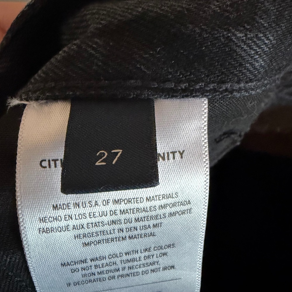 Citizens of Humanity Emery Crop jeans 27 button fly black denim casual wide leg - Picture 7 of 8